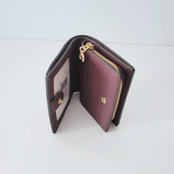 Coach C6092 Croc Embossed Leather Snap Wallet Merlot Clutch - Picture 6 of 7